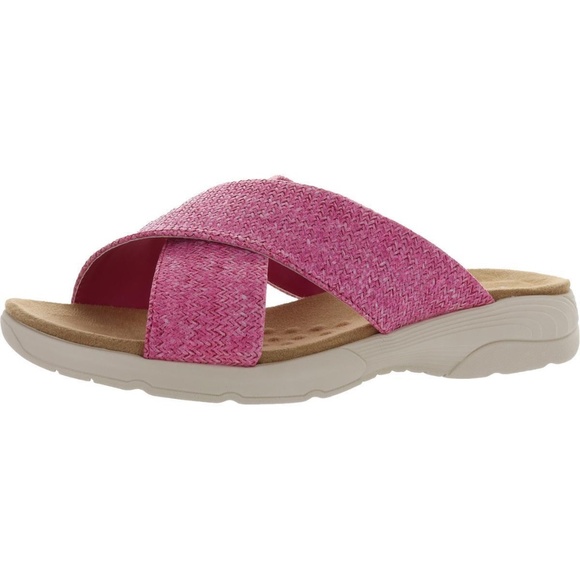 Easy Spirit Shoes - NEW Easy Spirit Womens Taite 2 Pink Woven Slip On Comfort Slide Sandals Shoes
